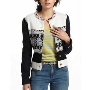 Anthropologie Buckhaven Fairisle Sweater jacket by Elevenses size 2